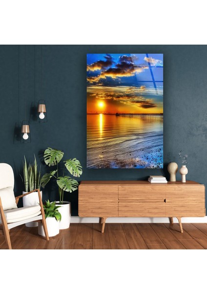 Gün Batımı Manzarası Temperli Cam Duvar Tablosu fiyatları
