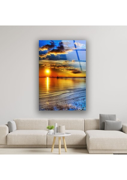 Gün Batımı Manzarası Temperli Cam Duvar Tablosu modelleri