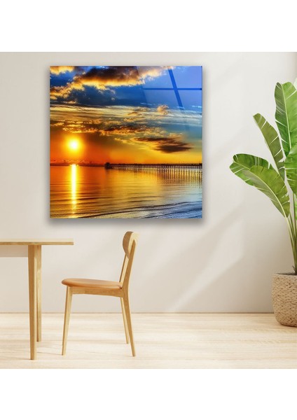 Gün Batımı Manzarası Temperli Cam Duvar Tablosu fırsatları
