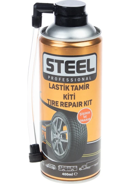 Steel Acil Lastik Tamir Kiti Lastik Tamir Köpüğü 400 ml