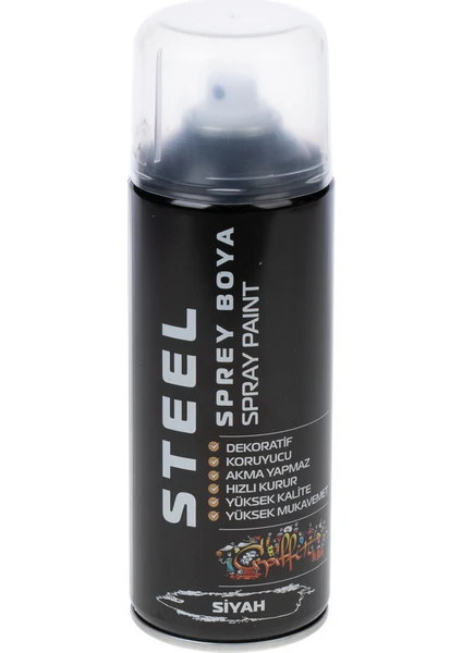 Steel Sprey Boya Siyah 400 ml