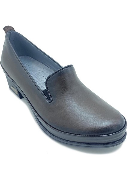 24553 Kadın Deri Comfort Ayakkabı Kahve