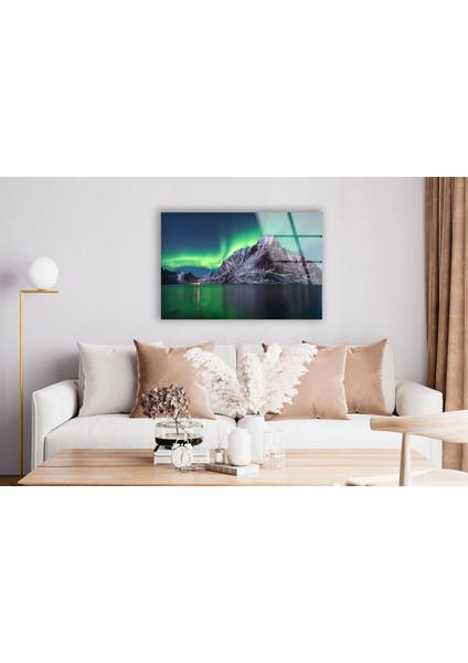 Kuzey Işıkları Temperli Cam Duvar Tablosu fiyatları