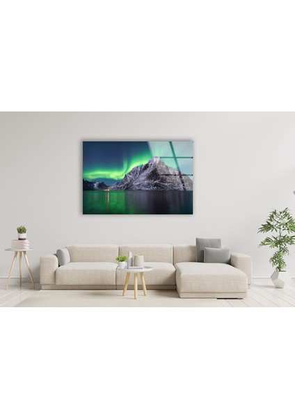 Kuzey Işıkları Temperli Cam Duvar Tablosu modelleri