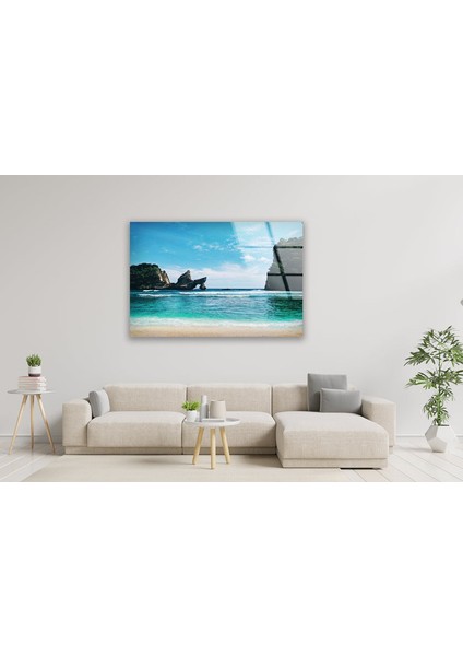 Sahil Manzarası Temperli Cam Duvar Tablosu modelleri