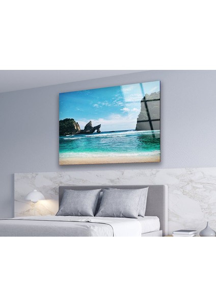 Sahil Manzarası Temperli Cam Duvar Tablosu fırsatları