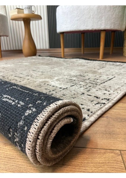 Şönil Dokuma Kayma Yapmaz Makinede Yıkanabilir Leke Tutmaz Kesme Bohem Kilim Vizon 2 indirimleri