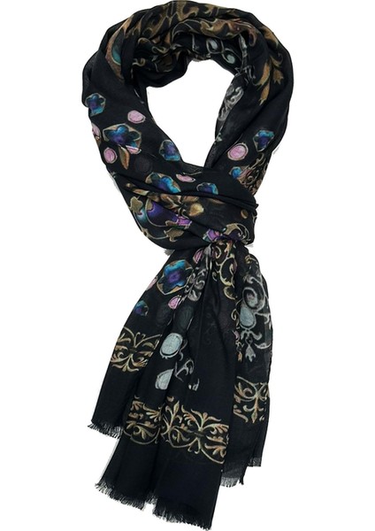 Grand Style Siyah Italyan Modal Kaşkol MDL37