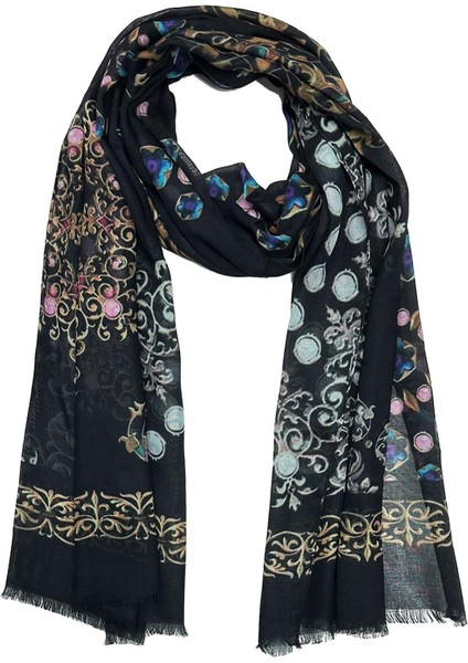 Grand Style Siyah Italyan Modal Kaşkol MDL37