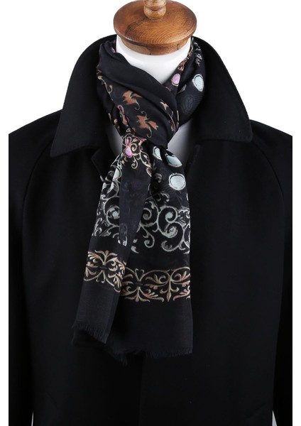 Grand Style Siyah Italyan Modal Kaşkol MDL37
