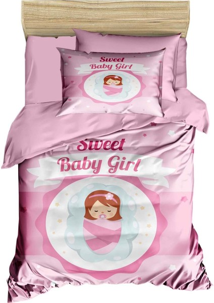 Yenidoğan Kız Bebek Nevresim TAKIMI;100 Pamuklu Sweet Baby Girl