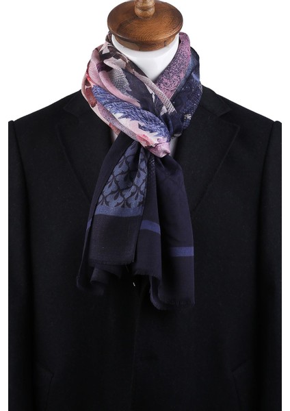 Hester Style Lacivert - Pembe Italyan Modal Kaşkol MDL11 fırsatları