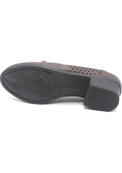 24556 Kadn Deri Comfort Ayakkabı Kahve
