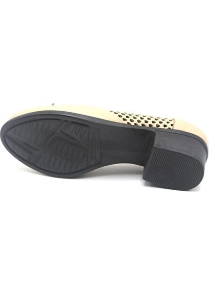 24556 Kadn Deri Comfort Ayakkabı Bej
