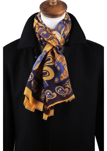 Clinton Style Sarı - Lacivert Italyan Modal Kaşkol MDL34 fırsatları