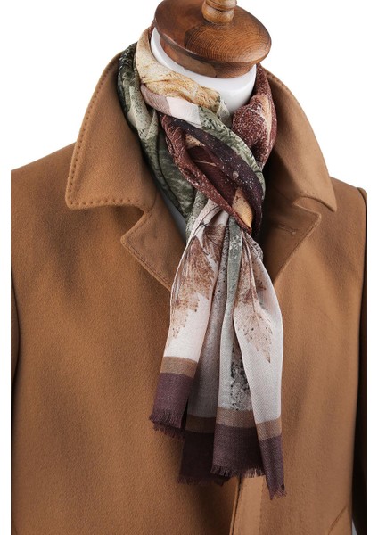 Baxter Style Bej - Yeşil Italyan Modal Kaşkol MDL26