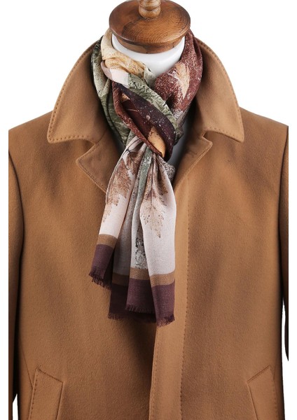 Baxter Style Bej - Yeşil Italyan Modal Kaşkol MDL26