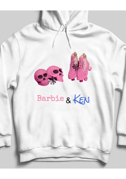 Barbie & Ken Özel Tasarım Kapşonlu Sweatshirt / Sevgililer Günü Hediyesi  ( Xs Beden )