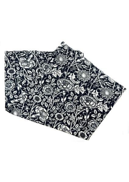 Flower Siyah - Beyaz Bandana BND94