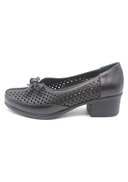 24556 Kadn Deri Comfort Ayakkabı Siyah