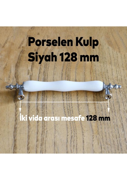 Gül Gerçek Porselen Siyah Beyaz 128 mm Kulplar Mobilya Mutfak Dolabı Çekmece Dolap Kapak Kulpu Kulbu