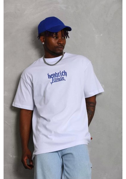 Erkek Baskılı Bisiklet Yaka T-Shirt 20/1 Penye - Beyaz