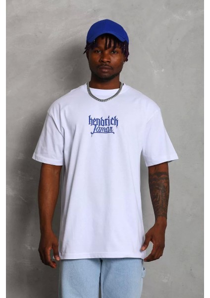 Erkek Baskılı Bisiklet Yaka T-Shirt 20/1 Penye - Beyaz