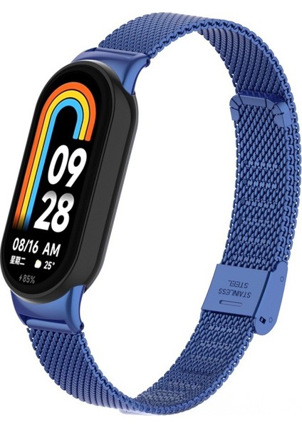 Xiaomi Mi Band 8 Mi Band 9 Uyumlu Paslanmaz Metal Hasır Tokalı Kordon Kayış