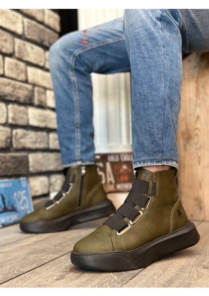 BA0142 Bantlı Erkek Yüksek Taban Haki Spor Bot fırsatları