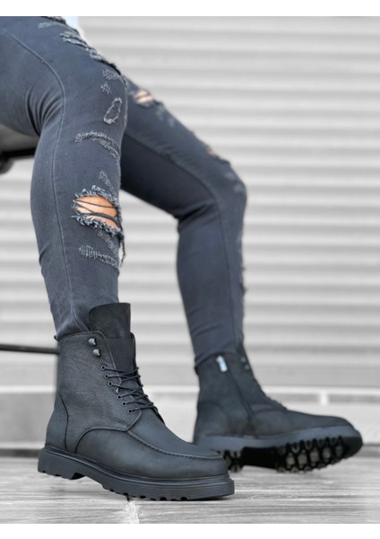 BA0212 Içi Dışı Hakiki Nubuk Deri Siyah Erkek Bot modelleri