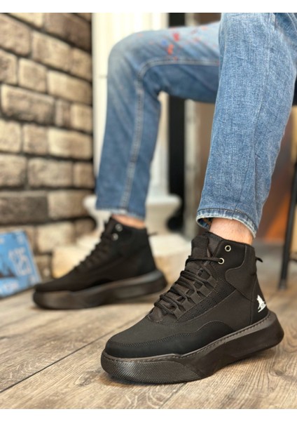 BA0318 Bağcıklı Erkek Yüksek Taban Siyah Taban Spor Bot fiyatları