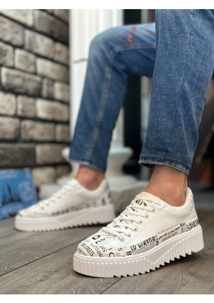 BA0801 BOA Yüksek Taban Gazete Desenli Erkek Spor Ayakkabı fiyatları