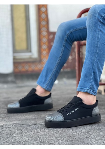 BA0104 Bağcıklı Siyah Ekose Süet Siyah Taban Spor Klasik Erkek Ayakkabı fiyatları