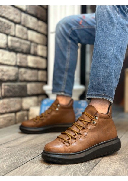 BA0312 Bağcıklı Yüksek Taba Siyah Taban Erkek Tarz Spor Bot fiyatları