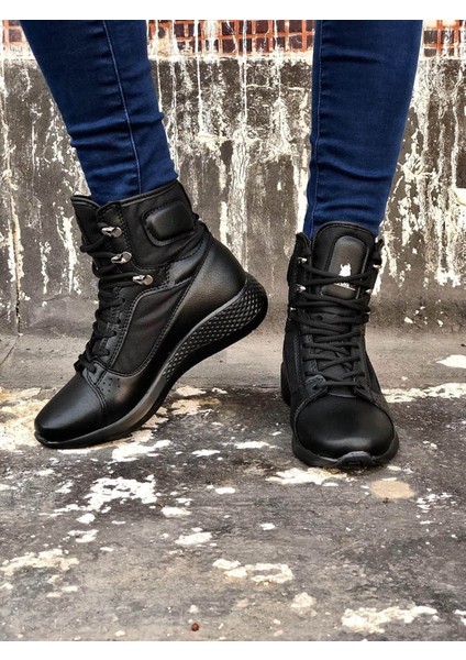 BA0600 Bağcıklı Siyah Boksör Unisex Spor Postal Bot fiyatları