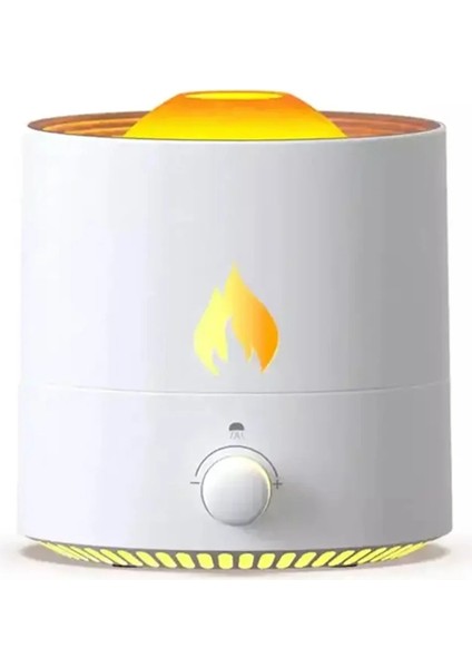 180ML Işıklı Aroma Yayıcılı Alev Simülasyon Air Humidifer Ultrasonic Hava Nemlendirici