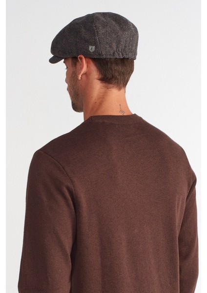 Erkek Koyu Kahve Balıksırtı Kasket 8 Parça Peaky Blinders Şapka modelleri