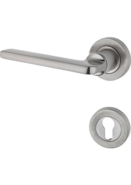 Hisar Inox Nikel Rozetli Yale Çelik Kapı Kolu Sol Basar Tek Yön