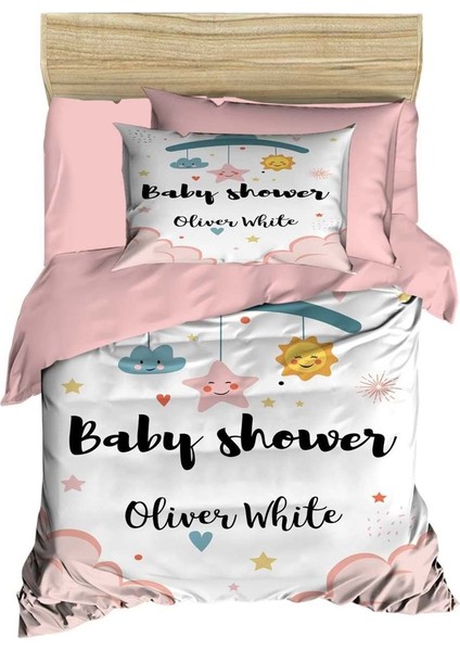 Yenidoğan Kız Bebek Nevresim Takımı; %100 Pamuklu Baby Shower White