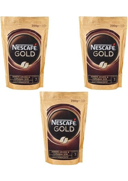 Nescafe - Kahve Nescafe Gold 200GR - 3 Paket