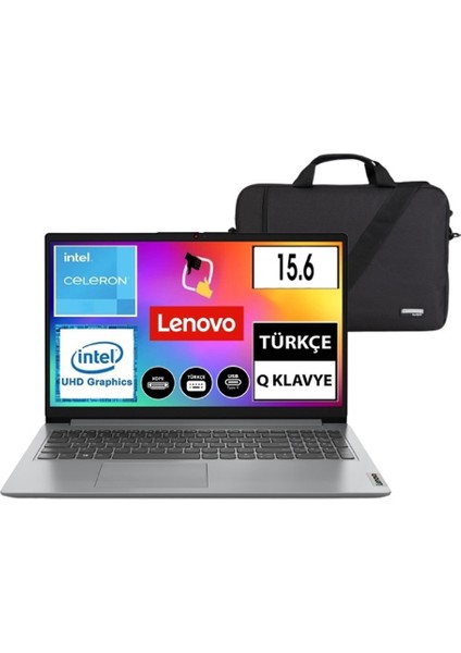 Ideapad Intel Celeron N4020 4gb 512GB SSD W11 15.6 " Taşınabilir Bilgisayar 82V700A8TX Snertech Çanta Hediye