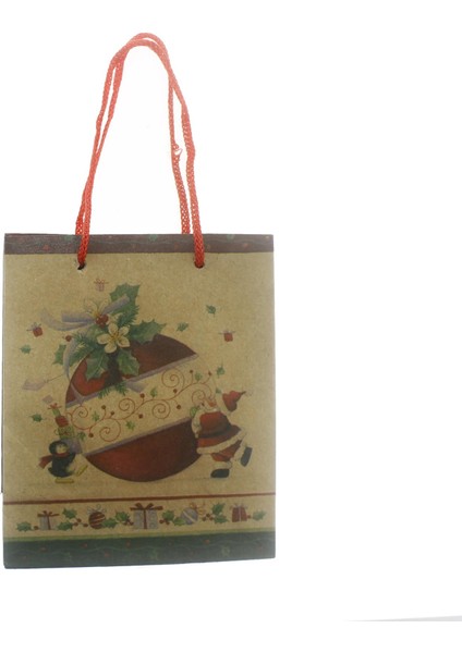 12 Adet 11X14CM Kraft Çanta Yılbaşı Top Desenli fiyatları