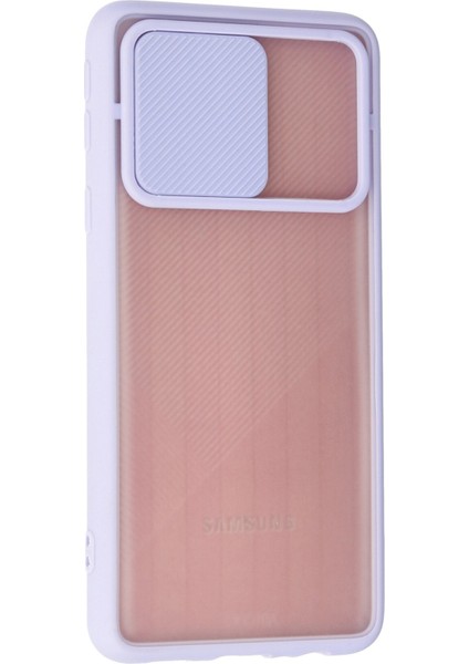 Samsung Galaxy A01 Core Kılıf Palm Buzlu Kamera Sürgülü Silikon - Lila 300099