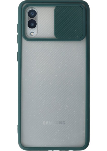 Samsung Galaxy A02 Kılıf Palm Buzlu Kamera Sürgülü Silikon - Yeşil 300099