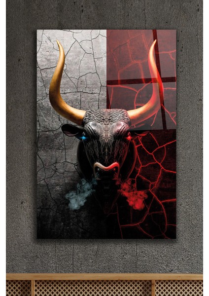 Boğa Dekoratif Cam Tablo