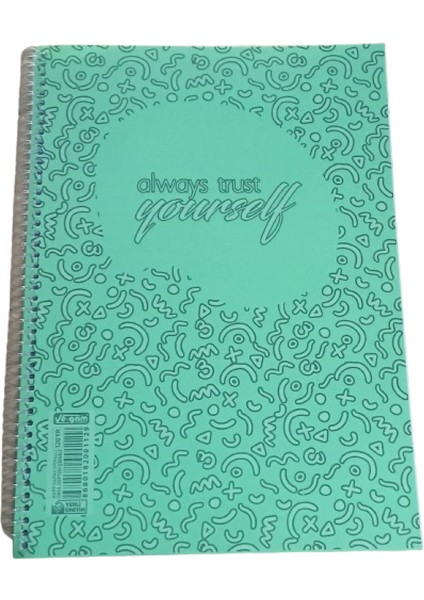 120 Yaprak Spiralli Plastik Kapaklı Çizgili A4 Defter