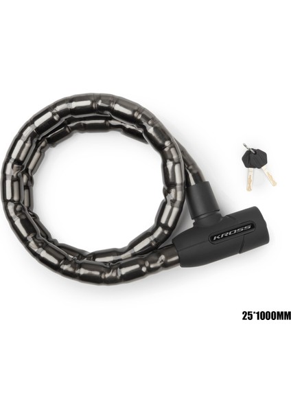 Bisiklet ve Motosiklet Anahtarlı Halat Çelik Kilit Bilyalı Kilit 25*1000 mm Motor Bisiklet Kilidi