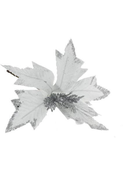 25CM Atatürk Çiçeği Kumaş Çiçek Ponsetya Beyaz 1 Adet fiyatları