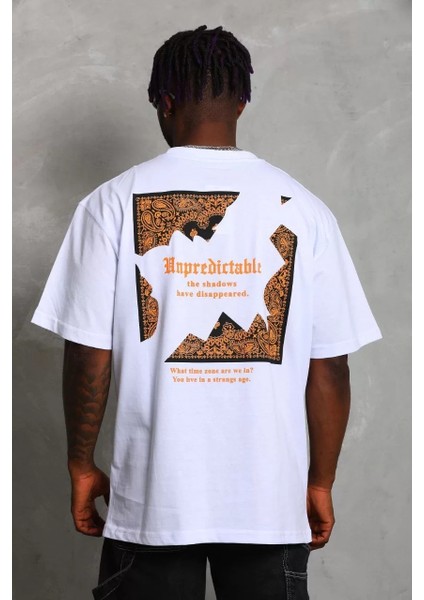 Erkek Baskılı Bisiklet Yaka T-Shirt 20/1 Penye - Beyaz fırsatları