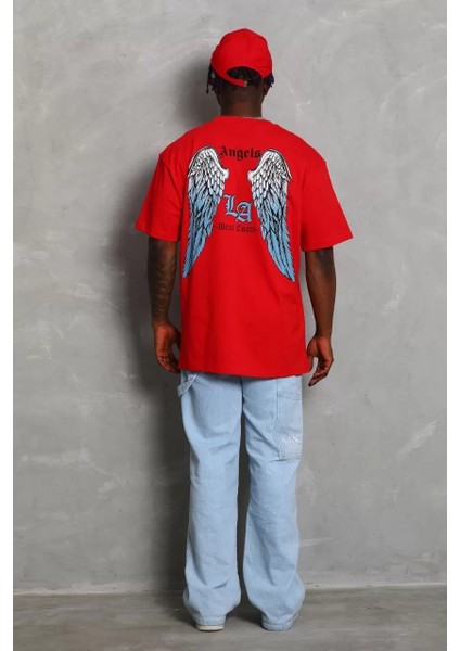 Erkek Baskılı Bisiklet Yaka T-Shirt 20/1 Penye - Kırmızı fiyatları